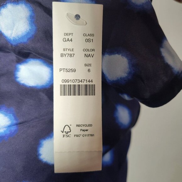 J.Crew Sleeveless Blue Polka Dot Side Slit Sleeveless Maxi Slip Dress Size 6 - Picture 8 of 9